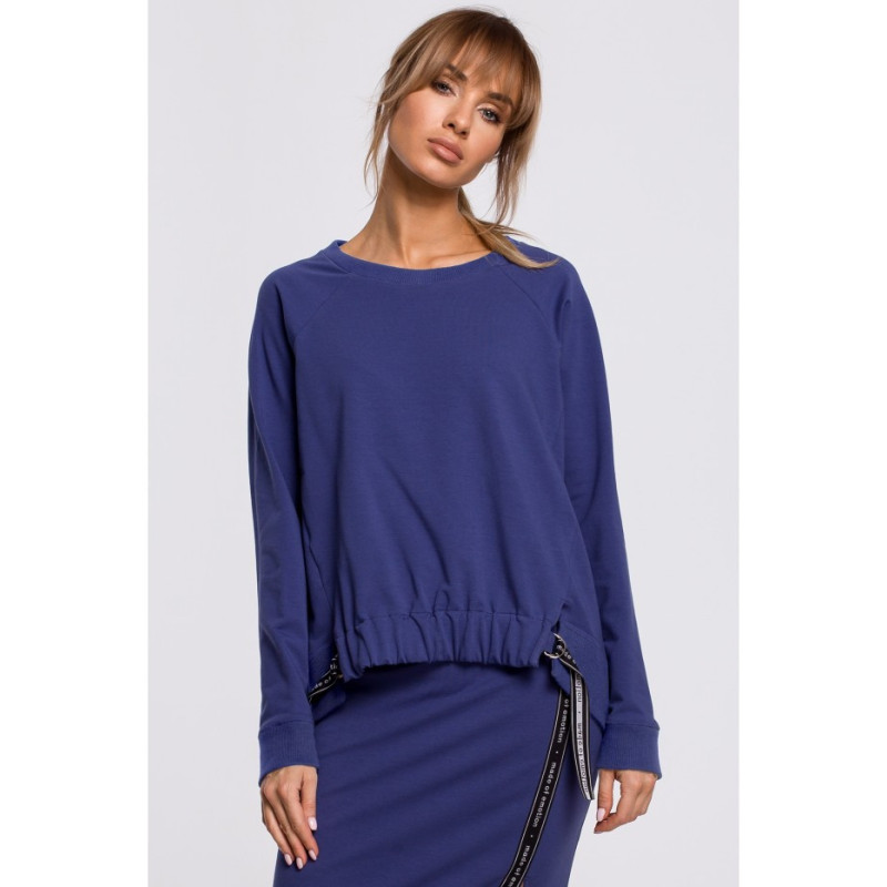 M492 Bluza z klamerkami i lampasami - indygo