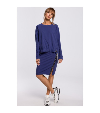 M492 Bluza z klamerkami i lampasami - indygo