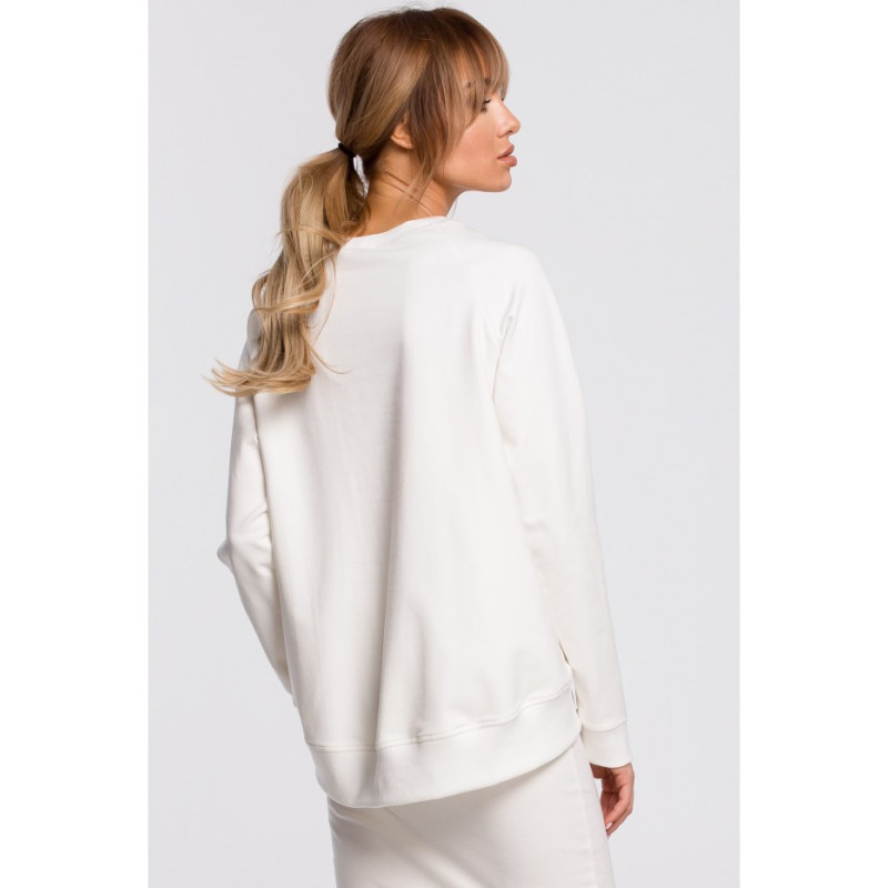 M492 Bluza z klamerkami i lampasami - ecru