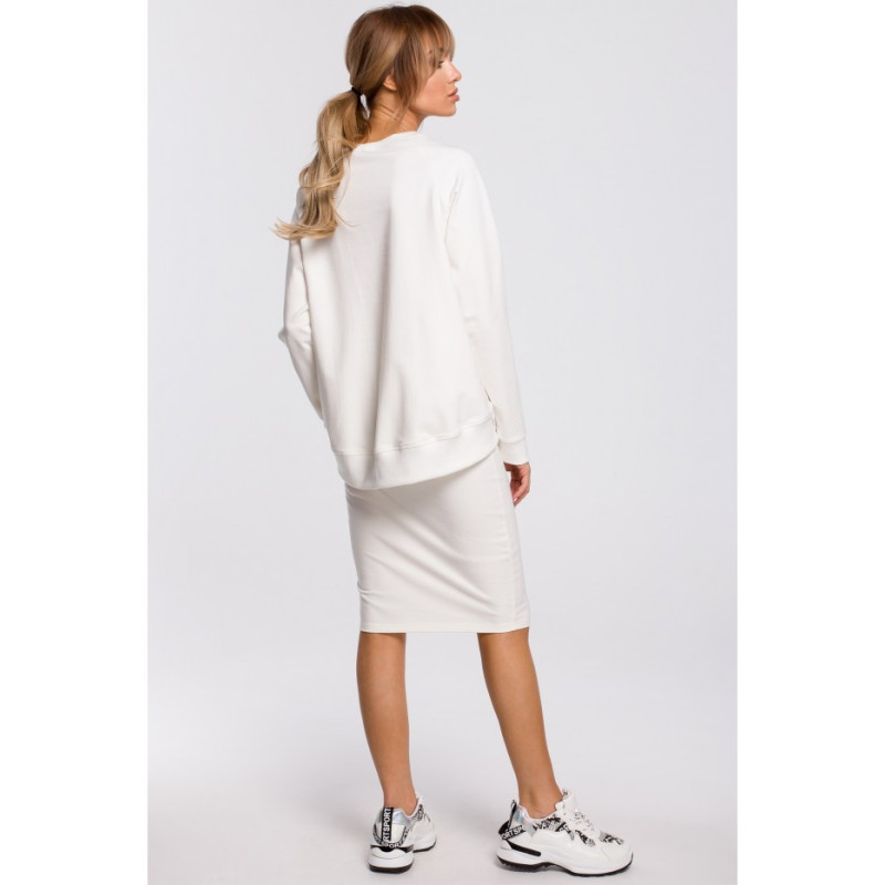 M492 Bluza z klamerkami i lampasami - ecru