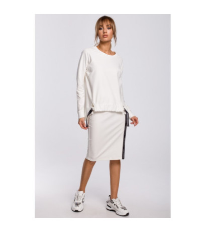 M492 Bluza z klamerkami i lampasami - ecru