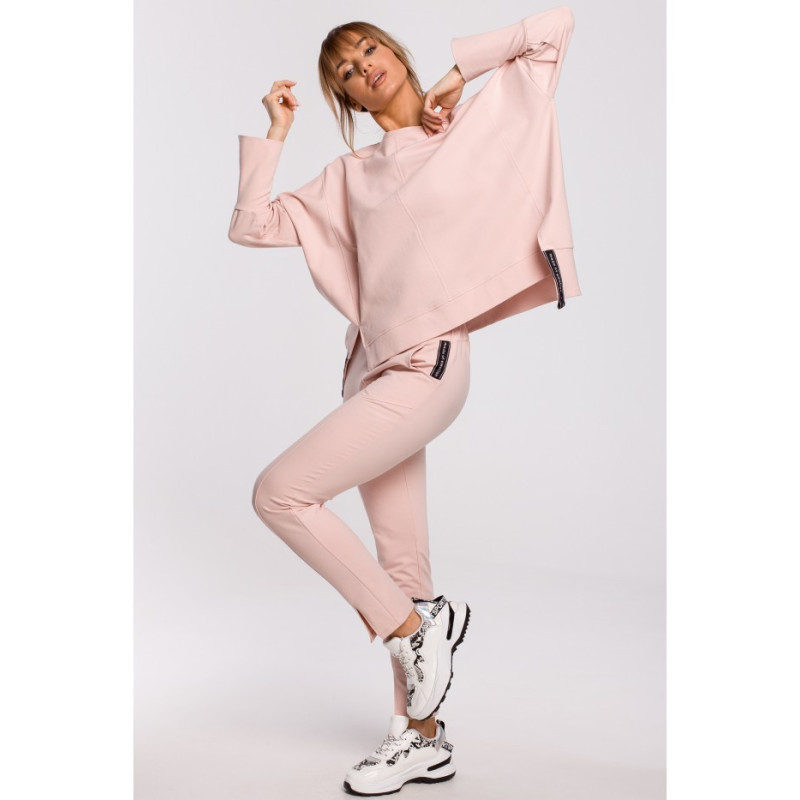 M493 Spodnie z rozporkami - cukierkowy róż