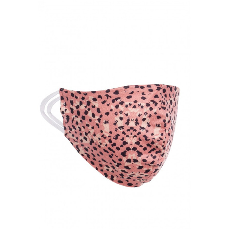 Profilowana maseczka z nadrukiem - łososiowa