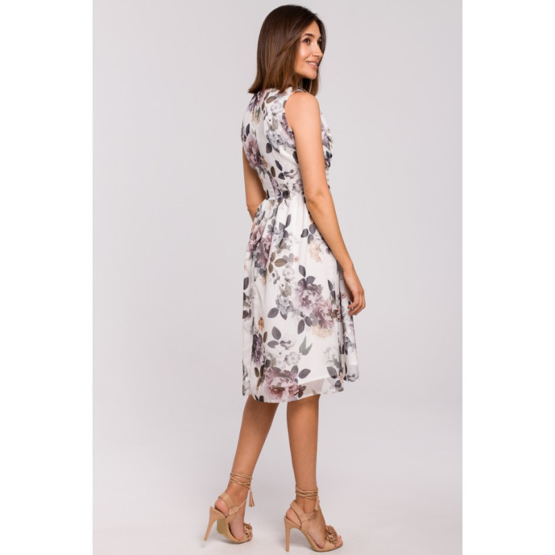 S225 Szyfonowa sukienka bez rękawów - model 1