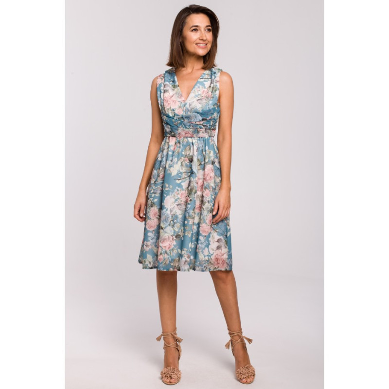 S225 Szyfonowa sukienka bez rękawów - model 4