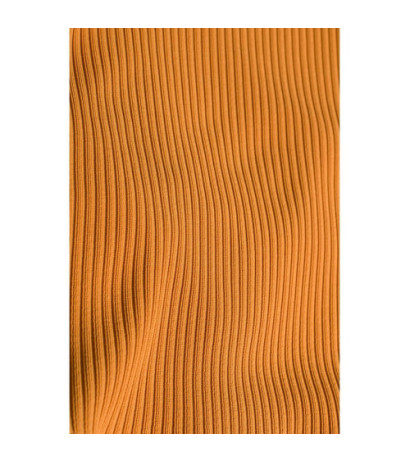 M523 Sukienka z kopertową górą i paskiem - musztardowa