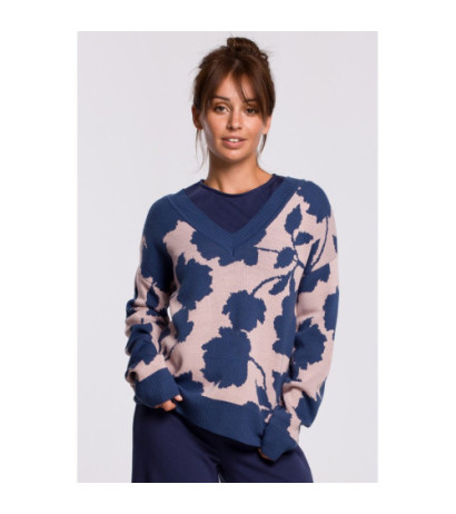 BK056 Sweter w kwiaty - model 2