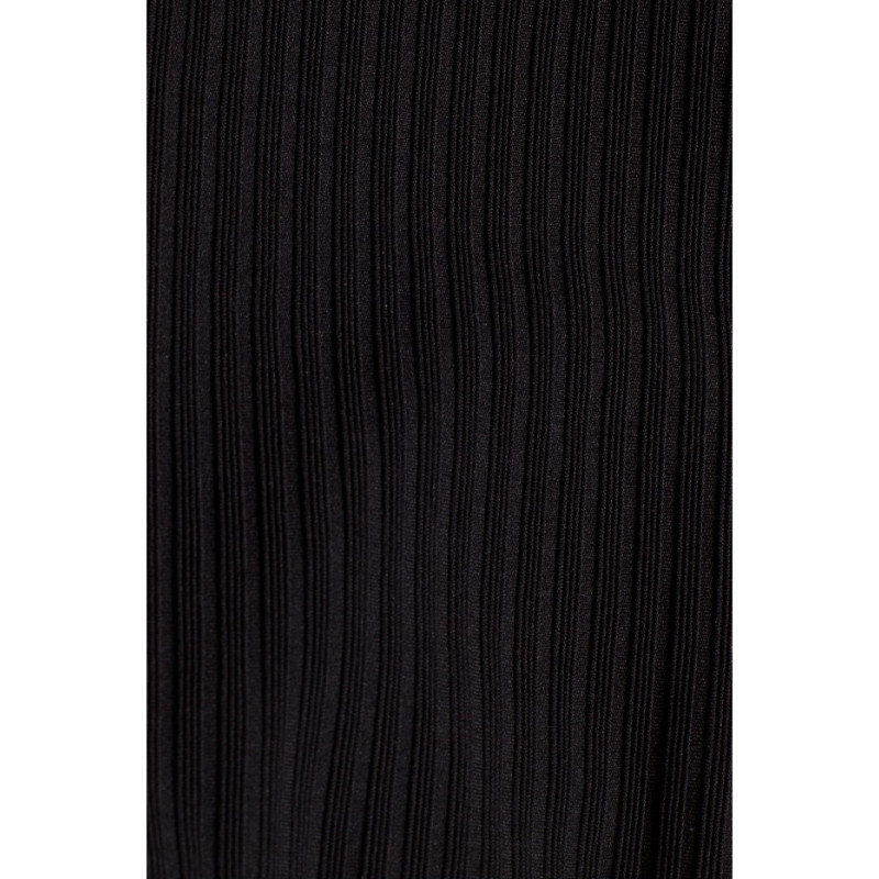 M542 Sukienka dopasowana z półgolfem - czarna