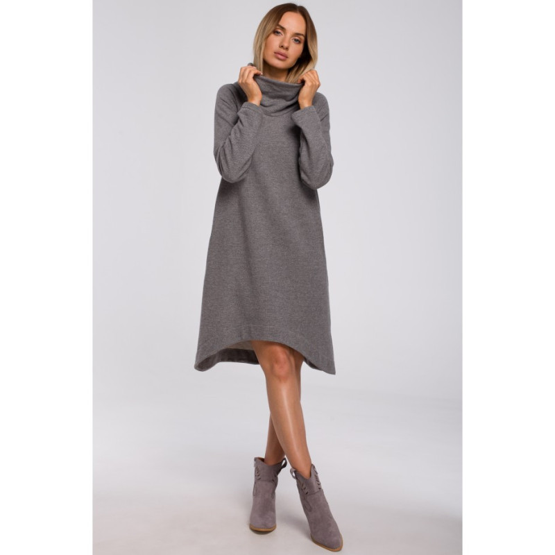 M551 Sukienka z asymetrycznym dołem - szara