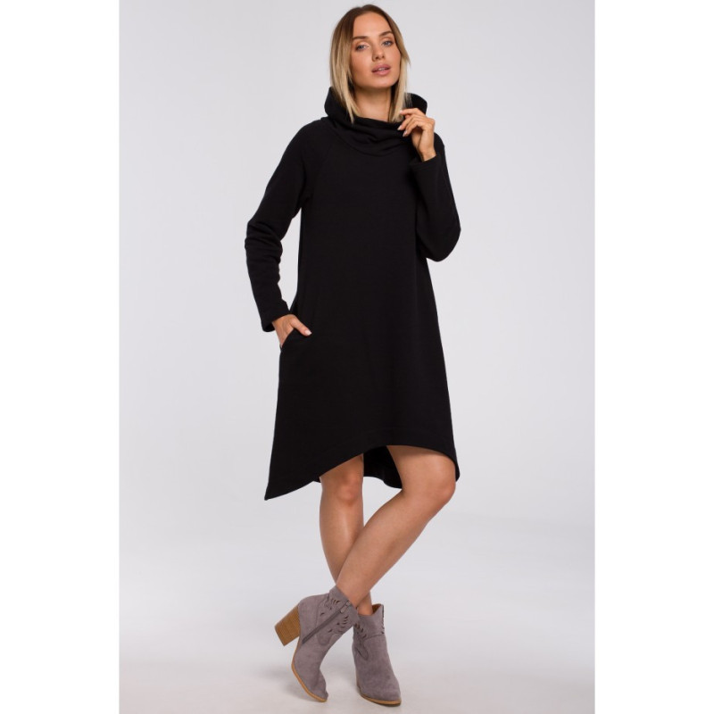 M551 Sukienka z asymetrycznym dołem - czarna