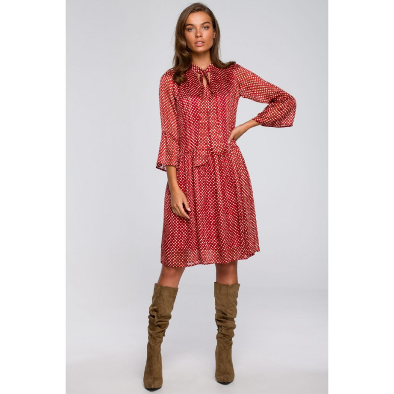 S237 Sukienka szyfonowa z falbaną - model 2