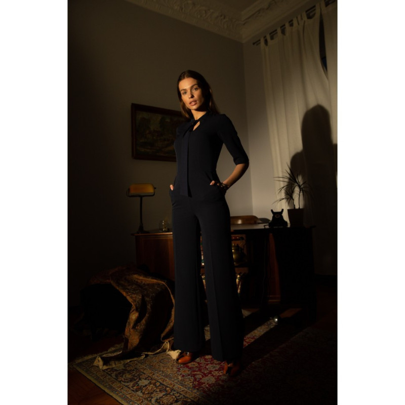 S243 Kombinezon z wiązaniem - czarny