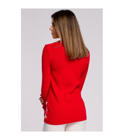 MXS04 Kalėdinis džemperis su šiaurės elniais - raudonas