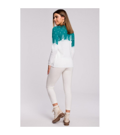 MXS05 Ziemassvētku džemperis ar eglītes motīvu - smaragdzaļš