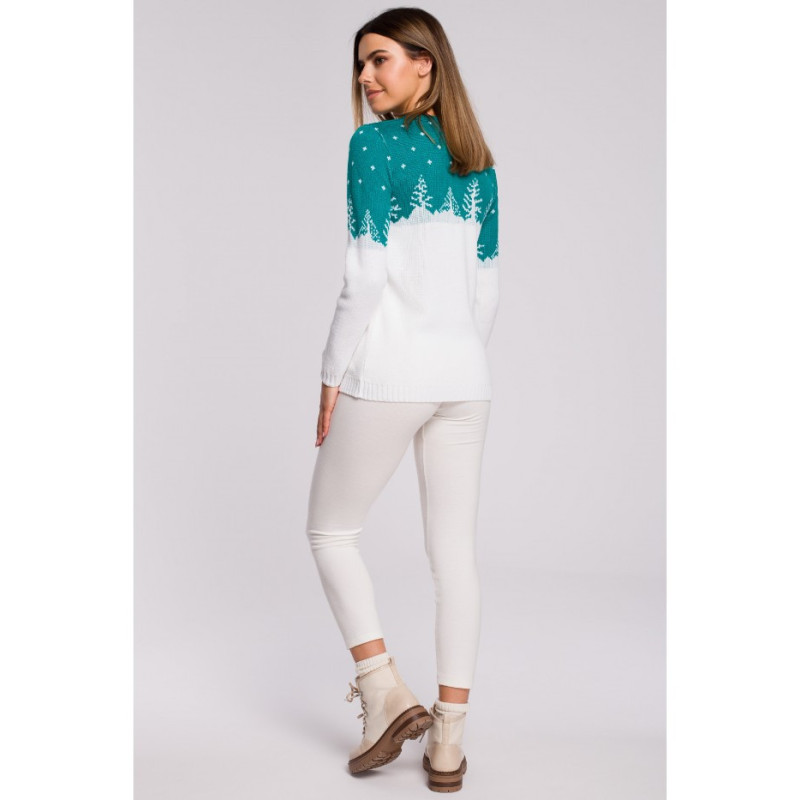 MXS05 Kalėdinis megztinis su eglutės motyvu - smaragdinis