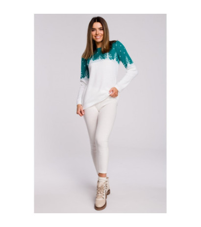 MXS05 Kalėdinis megztinis su eglutės motyvu - smaragdinis