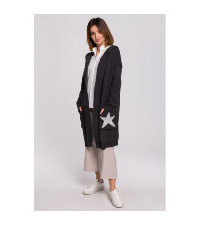 BK063 Kardigan z motywem gwiazdy - grafitowy