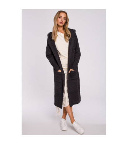M596 Cardigan With Hood And Pockets - Graphite
