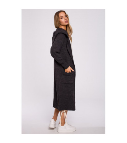 M596 Džemperis ar kapuci un kabatām - grafīts