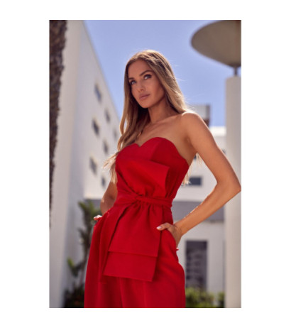 M571 Kombinezon Gorsetowy - czerwony