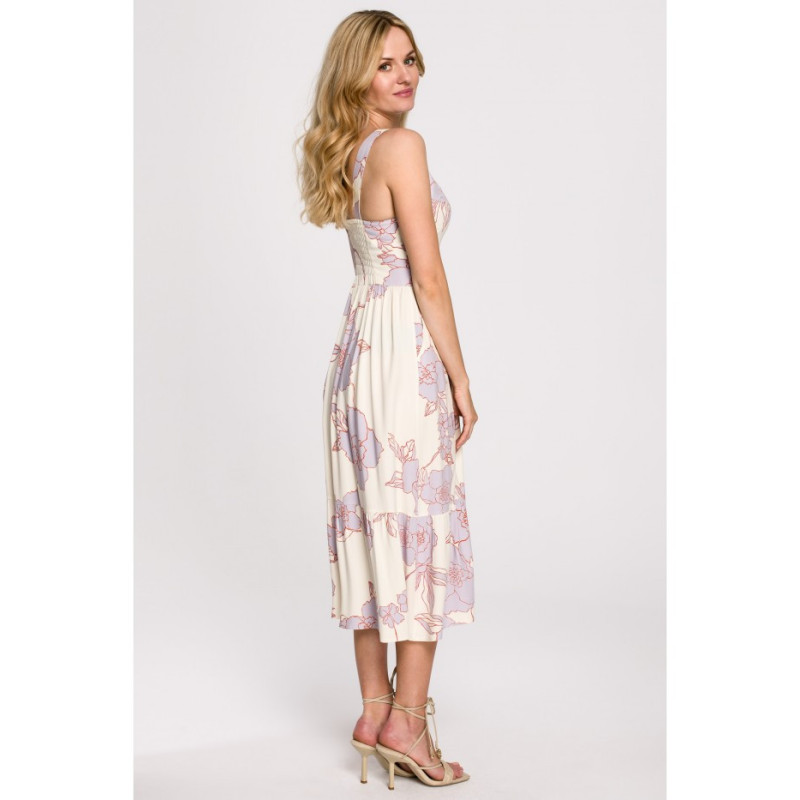 K098 Sukienka midi bez rękawów - model 3