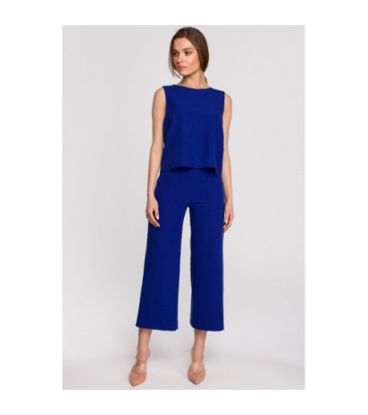 S257 Bluzka bez rękawów - chabrowa