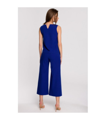 S257 Bluzka bez rękawów - chabrowa