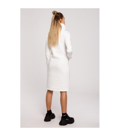 M619 Sukienka z wysokim kołnierzem - ecru