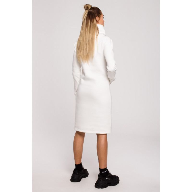 M619 Sukienka z wysokim kołnierzem - ecru