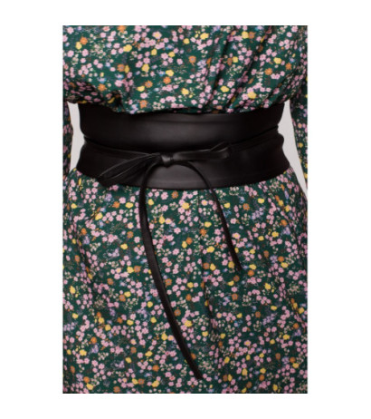 M636 Wiązany pasek ze sztucznej skóry - czarny