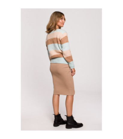 BK071 Sweter w pasy wielokolorowe - model 2