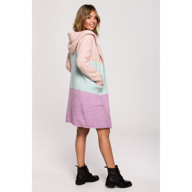 BK072 Kardigan w pasy wielokolorowe - model 1