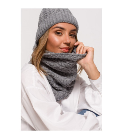 BK082 Komin splot warkocz - szary