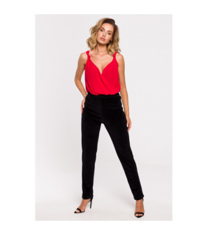 M644 Spodnie welurowe - czarne