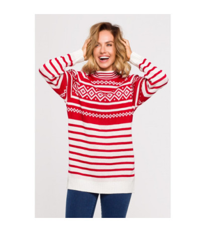 MXS08 Long turtleneck sweater - red