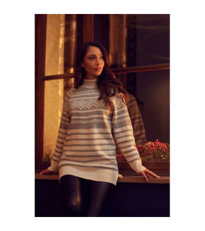 MXS08 Long turtleneck sweater - ashen