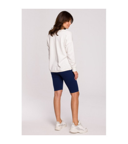 B225 Bluza z wycięciem w dekolcie - ecru