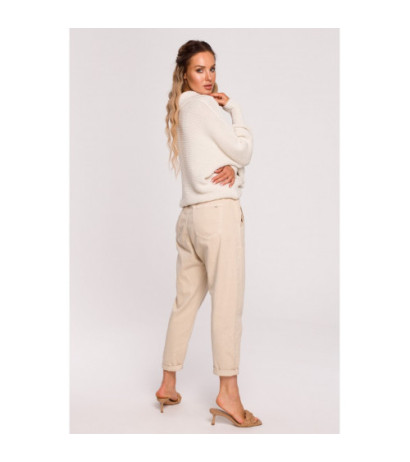 M687 Sweter z kołnierzykiem - kość słoniowa