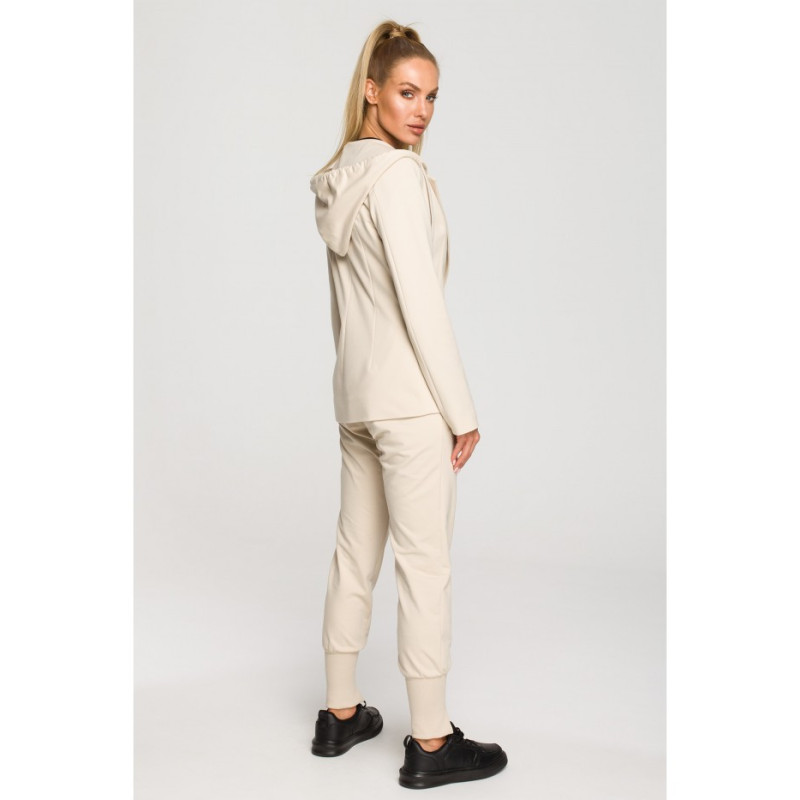 M691 Żakiet z kapturem i trokami - piaskowy