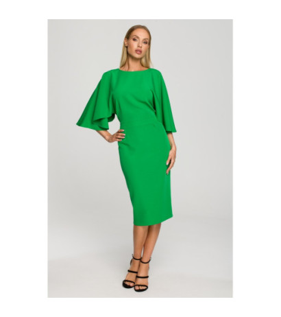 M700 Sukienka ołówkowa z szerokimi rękawami - soczysta zieleń