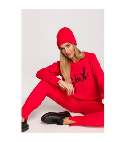 M709 Czapka beanie z haftem MOE GIRL - czerwona