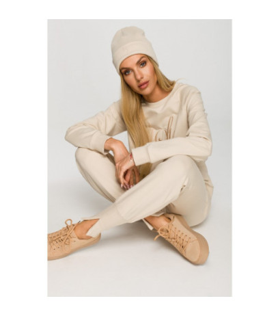 M709 Czapka beanie z haftem MOE GIRL - piaskowa