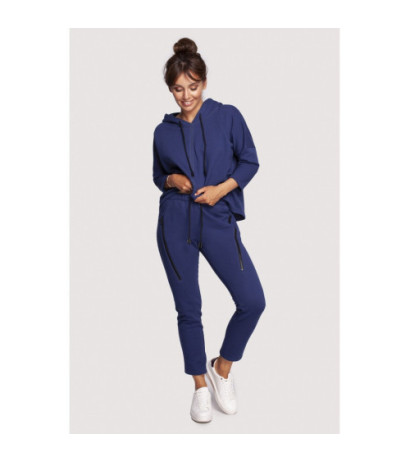 B240 Spodnie z ozdobnymi zamkami - atramentowe