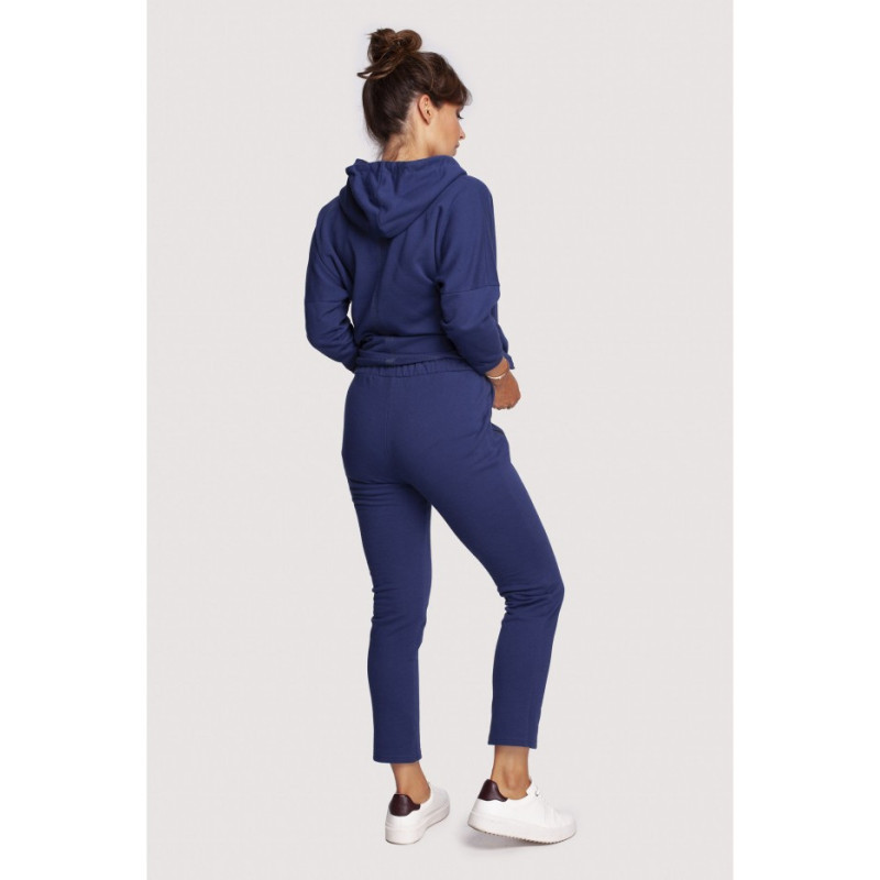 B240 Spodnie z ozdobnymi zamkami - atramentowe