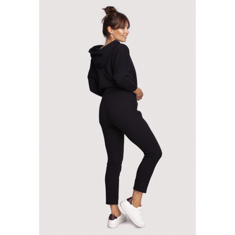 B240 Spodnie z ozdobnymi zamkami - czarne