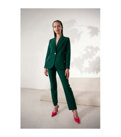 K141 Żakiet z ozdobnymi guzikami - butelkowa zieleń