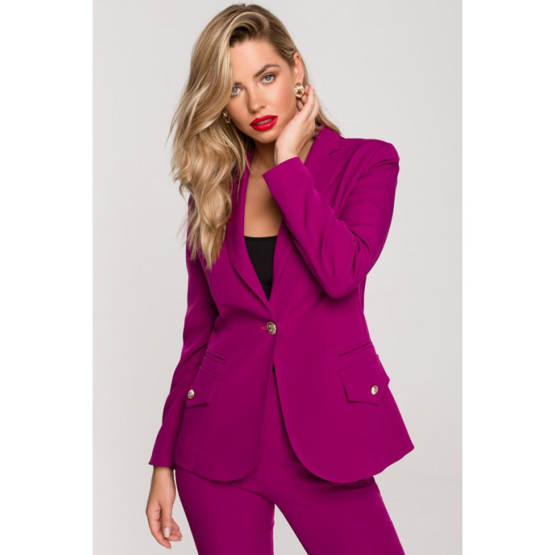 K141 Żakiet z ozdobnymi guzikami - rubin