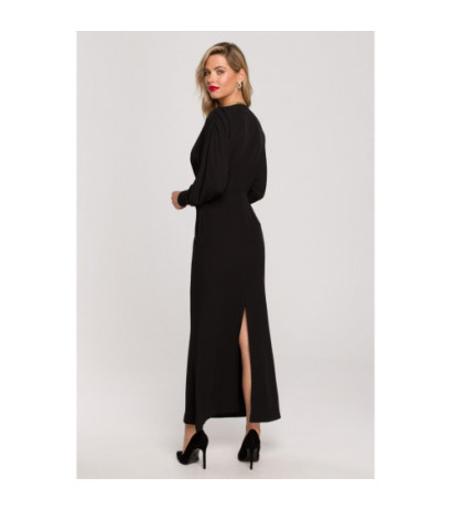 K143 Sukienka rybka z kimonową górą - czarna