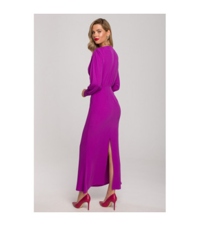 K143 Sukienka rybka z kimonową górą - lawendowa