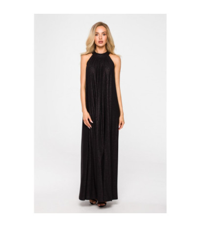 M721 Suknia z dekoltem typu halter - czarna